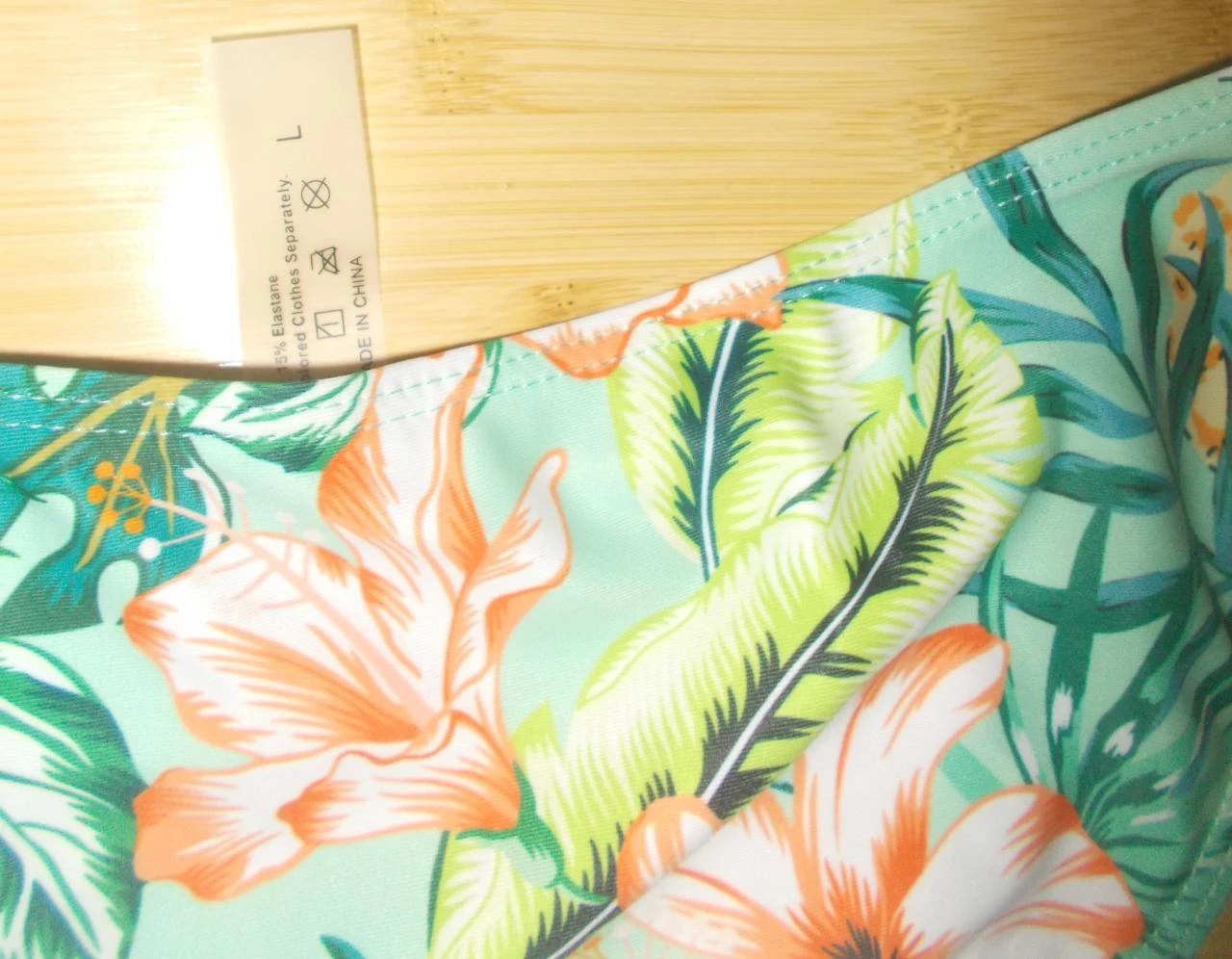 Bikini de dos piezas tropical en verde menta - Talla L (40/42) – photo 4